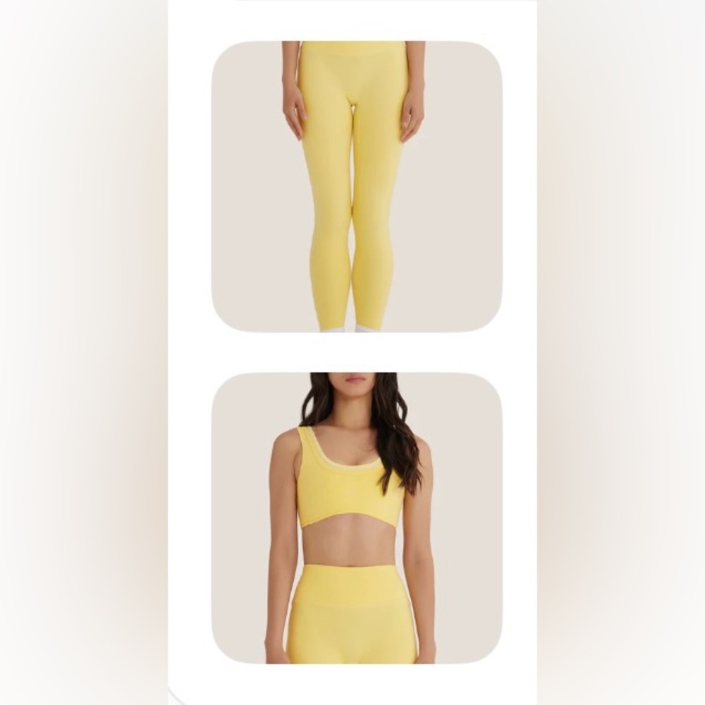 SET Active Formcloud High Rise Leggings and Layer Rise Bra - Small in Sunshine